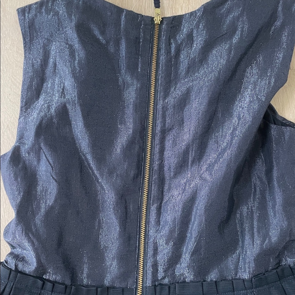 NWT J.Crew Crewcuts Metallic and Tulle Navy Party Dress - Picture 6 of 7